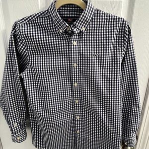 Vineyard Vines Boys Whale Shirt  - Navy & White Check